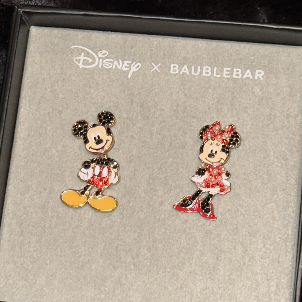 🆕 Bejeweled Mickey & Minnie Earrings